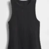 Camiseta sin mangas con cuello halter de punto elástico grueso