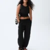Camiseta sin mangas con cuello halter de punto elástico grueso
