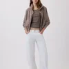 Camiseta sin mangas con cuello redondeado acanalado
