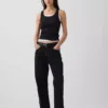 Camiseta sin mangas con cuello redondeado acanalado