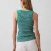 Camiseta sin mangas con cuello redondeado acanalado