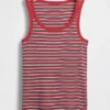 Camiseta sin mangas con cuello redondeado acanalado