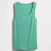 Camiseta sin mangas con cuello redondeado acanalado