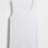 Camiseta sin mangas con cuello redondeado acanalado