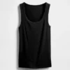 Camiseta sin mangas con cuello redondeado acanalado