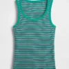 Camiseta sin mangas con cuello redondeado acanalado