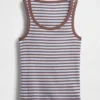 Camiseta sin mangas con cuello redondeado acanalado