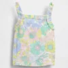 Camiseta sin mangas con delantal y volantes de punto elástico para bebés y niños pequeños