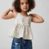Camiseta sin mangas con peplum y lazo para bebés y niños
