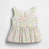 Camiseta sin mangas con peplum y lazo para bebés y niños