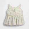 Camiseta sin mangas con peplum y lazo para bebés y niños