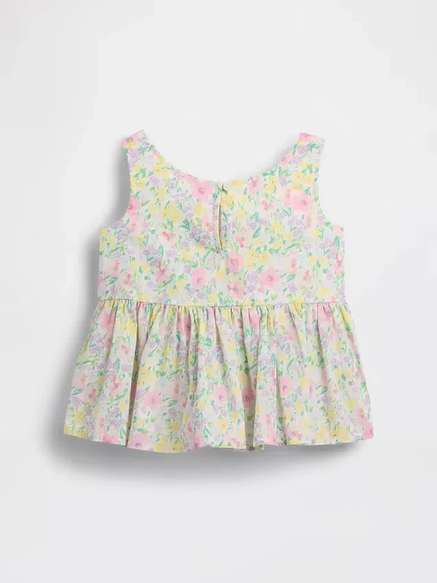 Camiseta sin mangas con peplum y lazo para bebés y niños