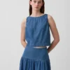 Camiseta sin mangas corta de denim
