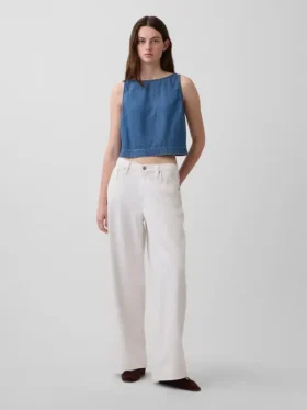 Camiseta sin mangas corta de denim