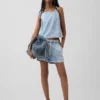 Camiseta sin mangas corta de denim