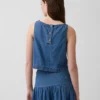 Camiseta sin mangas corta de denim