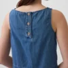 Camiseta sin mangas corta de denim