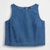 Camiseta sin mangas corta de denim
