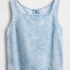 Camiseta sin mangas corta de denim