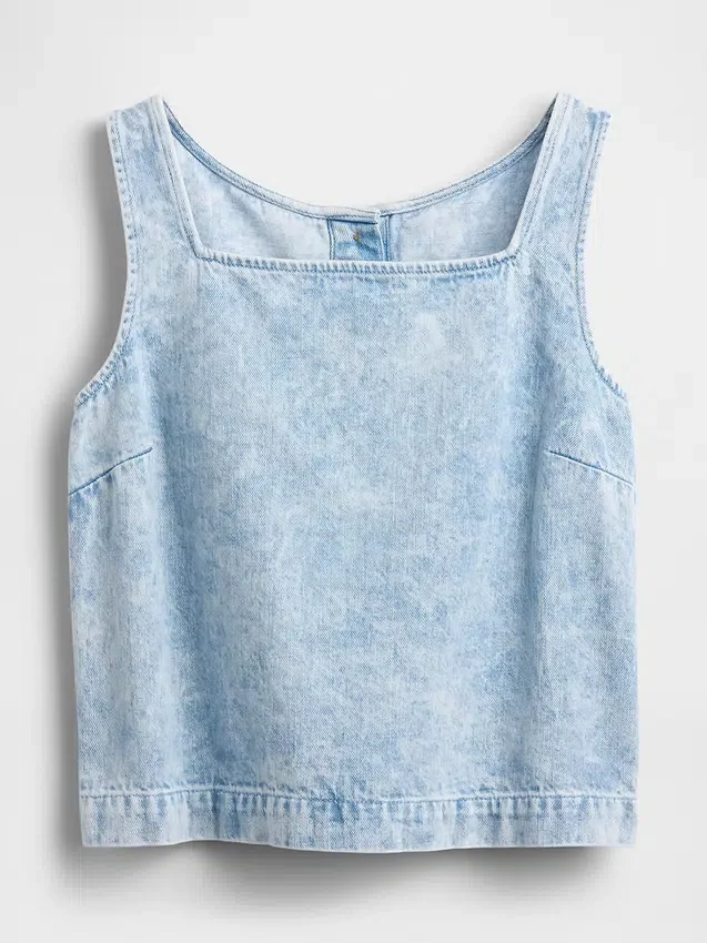 Camiseta sin mangas corta de denim