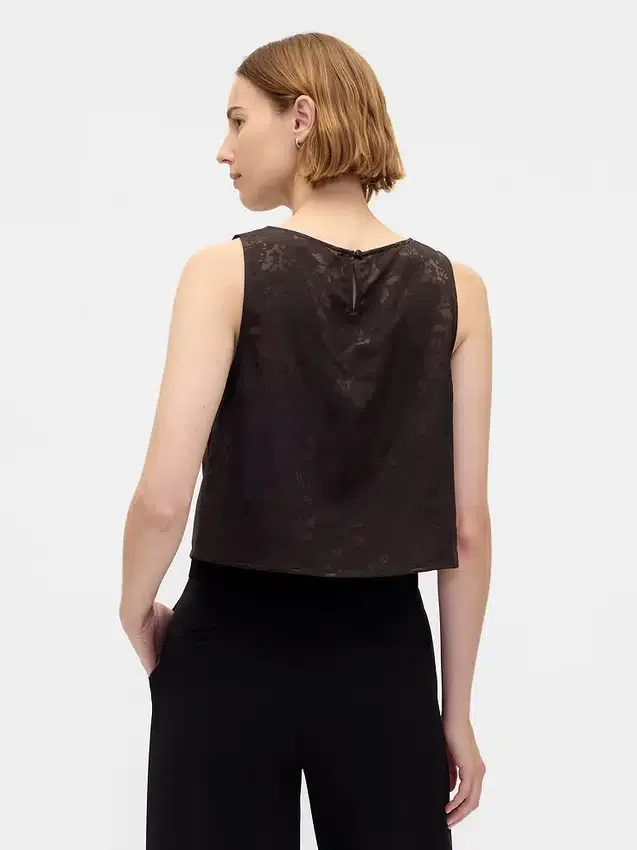 Camiseta sin mangas corta de jacquard