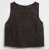 Camiseta sin mangas corta de jacquard