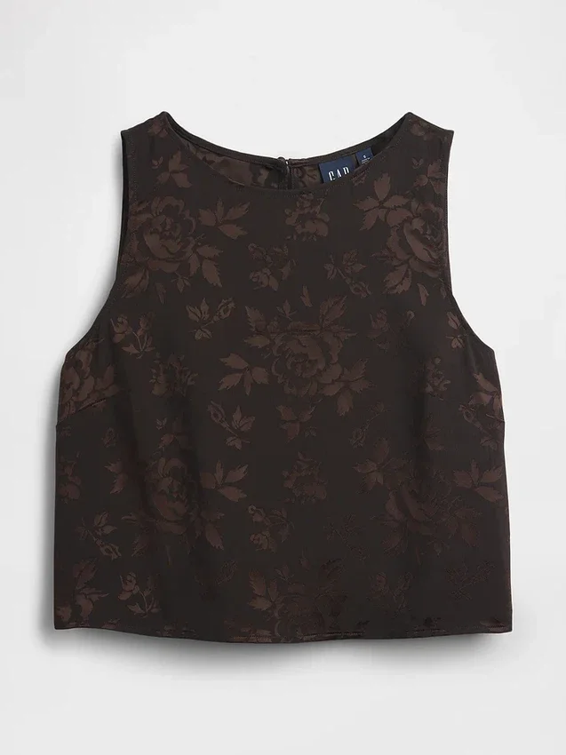 Camiseta sin mangas corta de jacquard