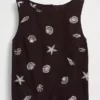 Camiseta sin mangas corta de mezcla de lino