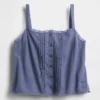Camiseta sin mangas corta de pijama con pliegues, mezcla de lino