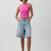 Camiseta sin mangas corta de punto tupido con cuello barco