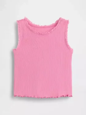 Camiseta sin mangas de canalé para bebés y niños pequeños, combinable