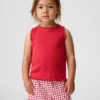 Camiseta sin mangas de canalé para bebés y niños pequeños, combinable