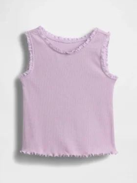 Camiseta sin mangas de canalé para bebés y niños pequeños, combinable