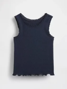 Camiseta sin mangas de canalé para bebés y niños pequeños, combinable