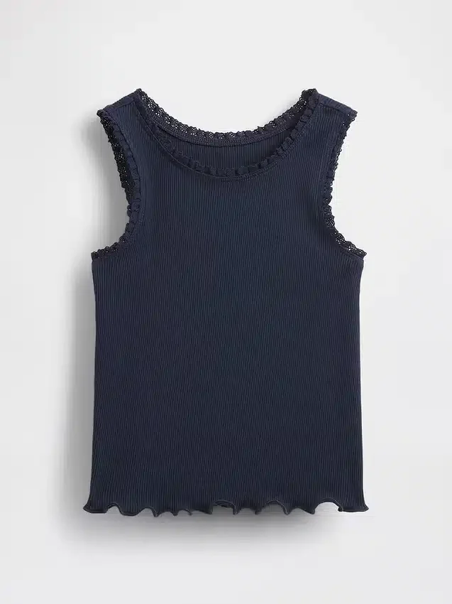 Camiseta sin mangas de canalé para bebés y niños pequeños, combinable