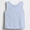 Camiseta sin mangas de canalé para bebés y niños pequeños, combinable