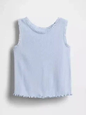 Camiseta sin mangas de canalé para bebés y niños pequeños, combinable