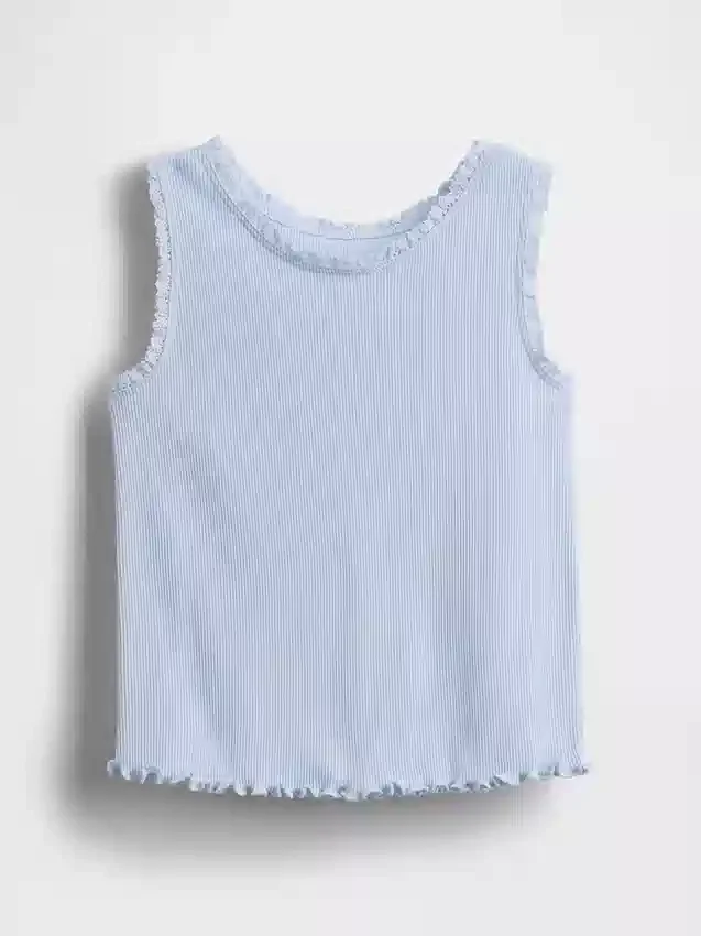Camiseta sin mangas de canalé para bebés y niños pequeños, combinable