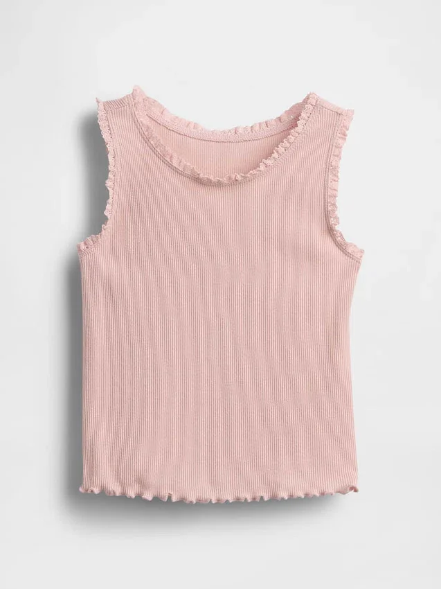 Camiseta sin mangas de canalé para bebés y niños pequeños, combinable