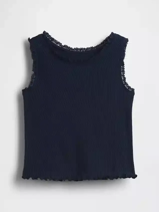 Camiseta sin mangas de canalé para bebés y niños pequeños, combinable