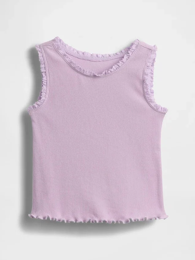 Camiseta sin mangas de canalé para bebés y niños pequeños, combinable