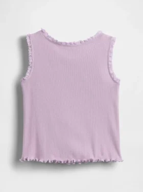 Camiseta sin mangas de canalé para bebés y niños pequeños, combinable