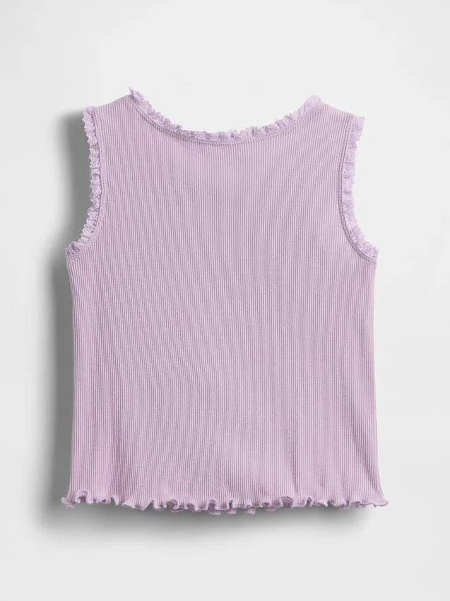 Camiseta sin mangas de canalé para bebés y niños pequeños, combinable