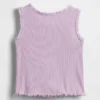 Camiseta sin mangas de canalé para bebés y niños pequeños, combinable