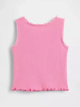 Camiseta sin mangas de canalé para bebés y niños pequeños, combinable