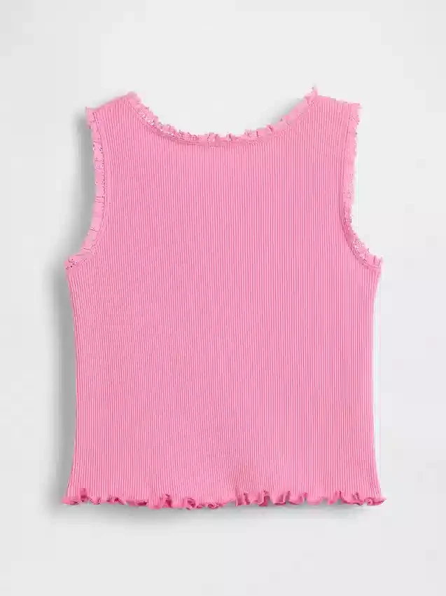 Camiseta sin mangas de canalé para bebés y niños pequeños, combinable