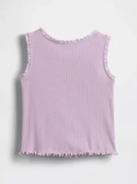 Camiseta sin mangas de canalé para bebés y niños pequeños, combinable