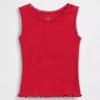 Camiseta sin mangas de canalé para bebés y niños pequeños, combinable