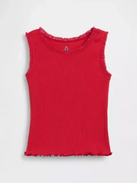 Camiseta sin mangas de canalé para bebés y niños pequeños, combinable