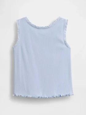 Camiseta sin mangas de canalé para bebés y niños pequeños, combinable